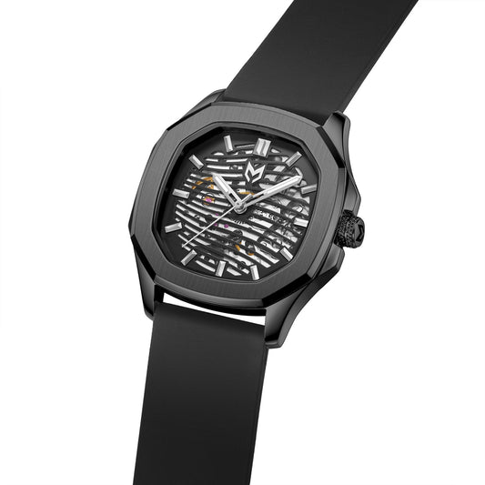 Black Onyx Skeleton Watch – Stylish Timepiece – Elegant Men's Watch