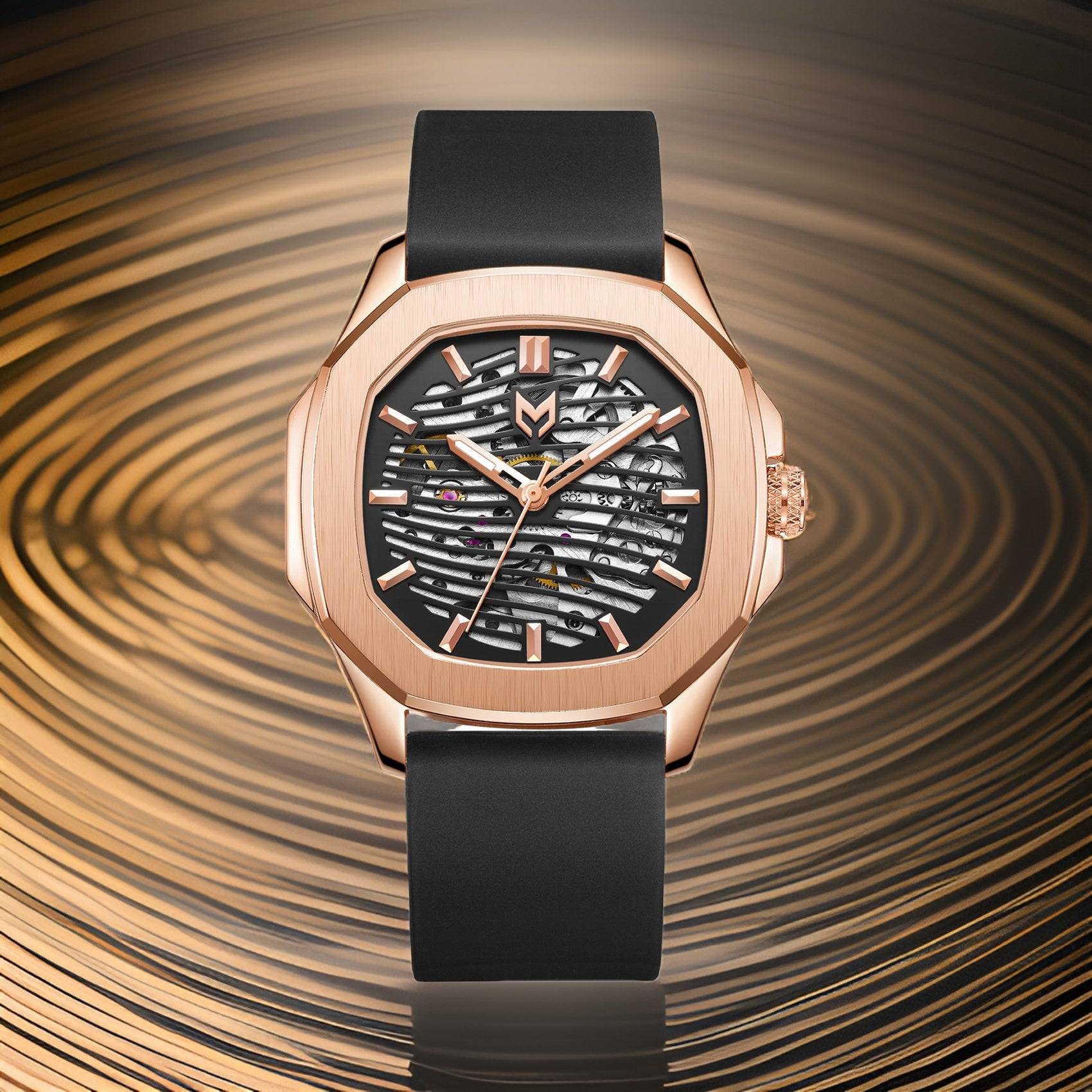 Rose Gold Skeleton Series Watches for Style Elegance in Timepieces MAKT