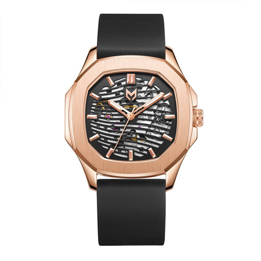 Rose Gold Automatic Skeleton Watch | Sapphire Glass | BGW9 Lume | Numbered Caseback