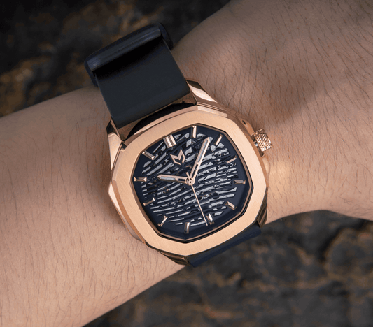 Luxury Skeleton Watch - Rose Gold Timepiece - Designer Automatic Watch