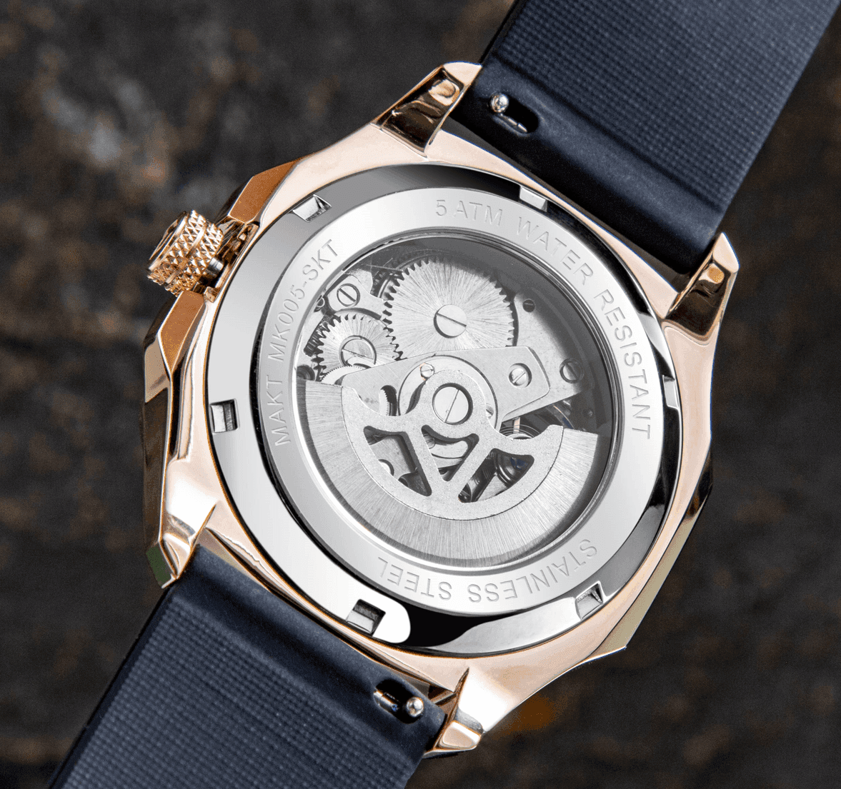 Luxury Skeleton Watch - Rose Gold Timepiece - Designer Automatic Watch