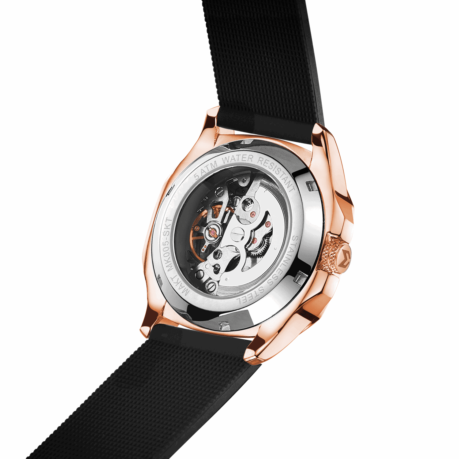 Luxury Skeleton Watch - Rose Gold Timepiece - Designer Automatic Watch