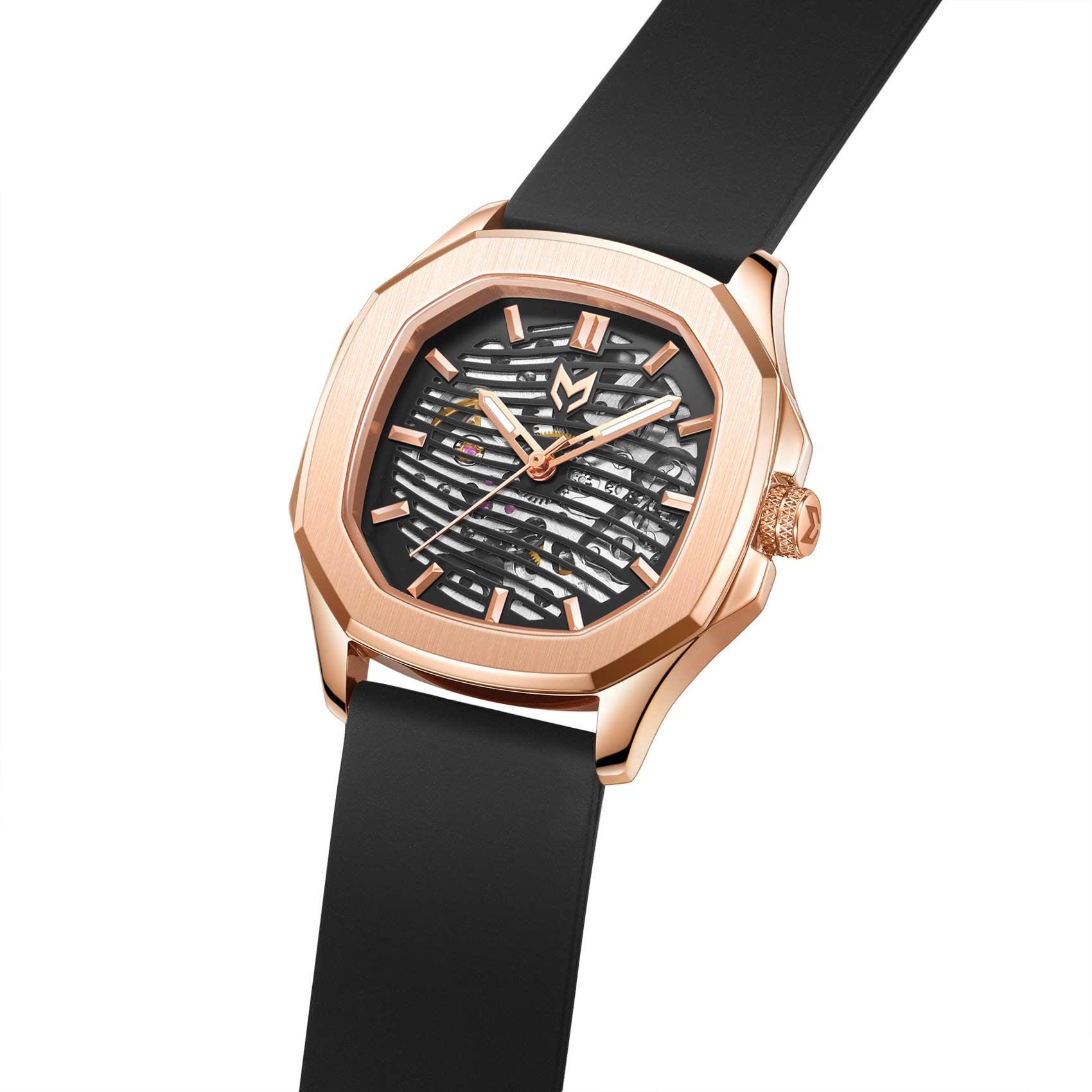 Luxury Skeleton Watch - Rose Gold Timepiece - Designer Automatic Watch